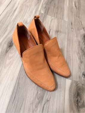 Lucky Brand Leather D’Orsay Ankle Booties Tan Pointed Toe Women’s Size 6.5